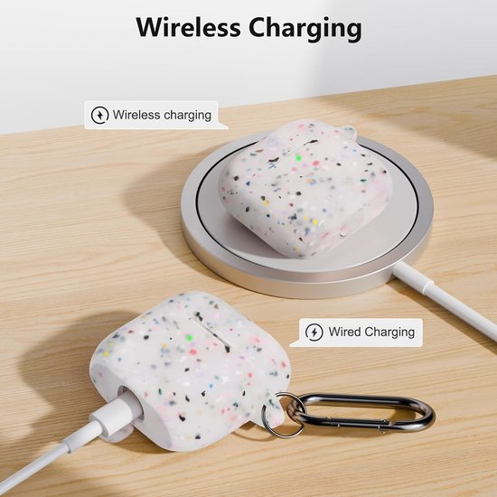 Hoes compatibel voor AirPods 4e generatie met reinigingsset, zachte siliconen full body schokabsorberende beschermhoes voor Airpods 4 2024 met reinigingspen en karabijnhaak, bloemen — afbeelding 4
