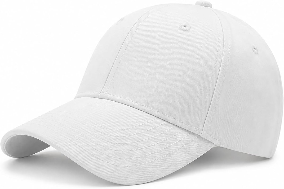 2025 Klassieke keperstof katoen verstelbaar 6 panelen hardlopen sport casual papa pet zomer zonneklep golf tennis polo stijl hoed unisex (wit), Wit, One size