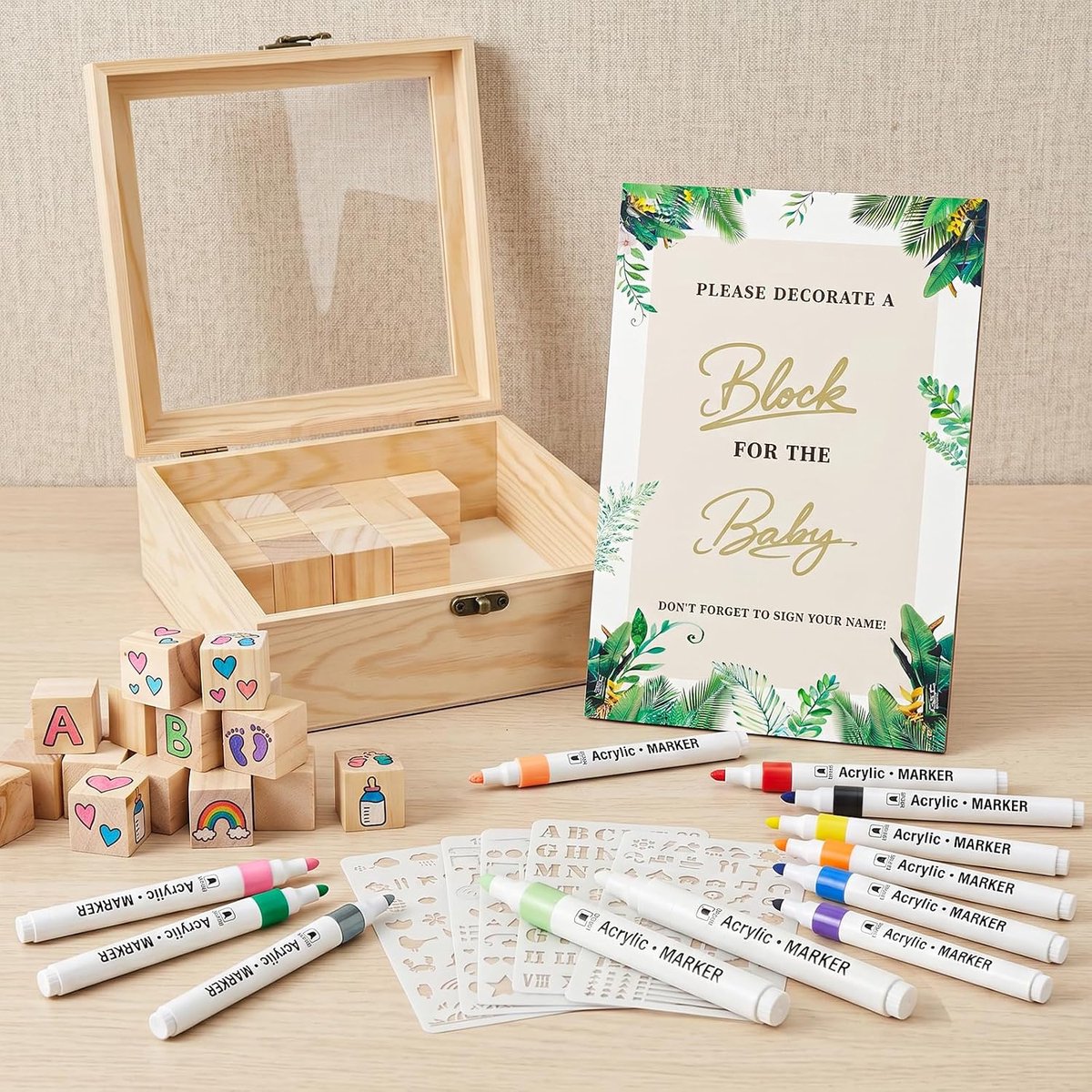 48-delige babypartyset met grappige spellen, babyfeestdecoratie en tekenactiviteiten voor jongens en meisjes, unieke ideeën voor onvergetelijke babyshower-evenementen