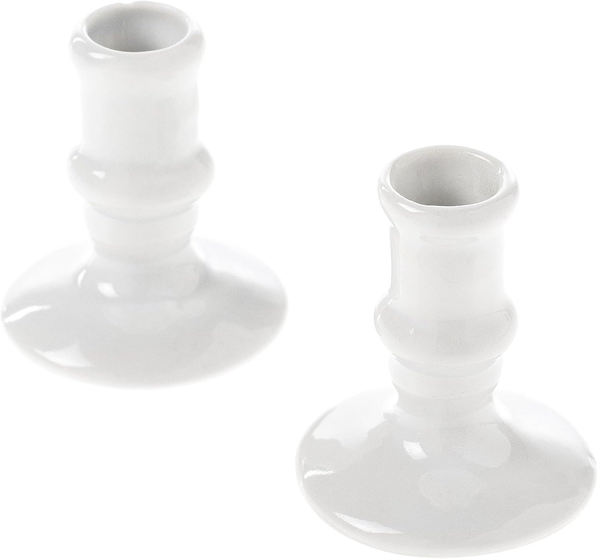 Spitz Kandelaar voor dunne kaarsen, handgemaakte kandelaar van keramiek, stabiele puntige kaarsenstandaard, smalle kaarsenhouder, decoratie voor woonkamer van Danilovo (klassiek wit, 2)