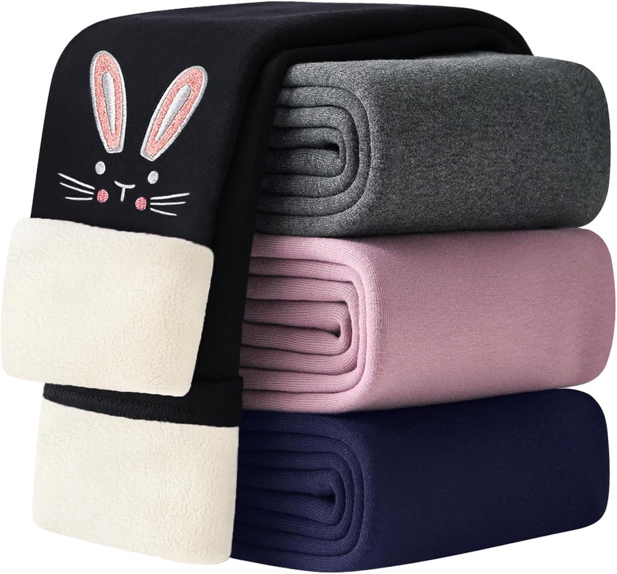 Leggings voor meisjes, gevoerd katoen, borduurwerk, winter, warme broek
