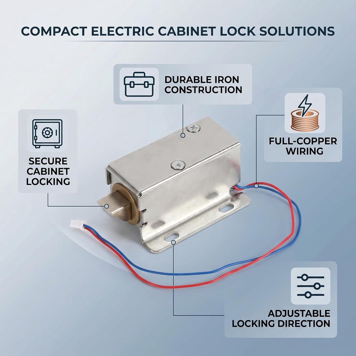 Dailygoods - Elektronische Electromagnetische Kastslot - Veiligheid - Geschikt voor Kasten en Lades - Ideaal voor Beveiliging - Perfect voor Thuisgebr