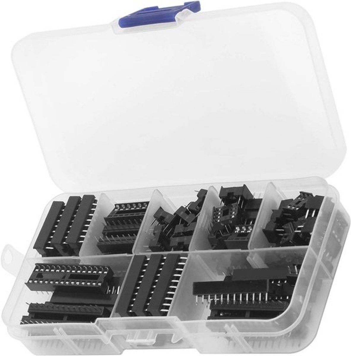 IC Socket Adapter Set - DIP Contacten - Elektronica Projecten - 66 Stuks Diverse Pin - Compact Formaat - Zwart