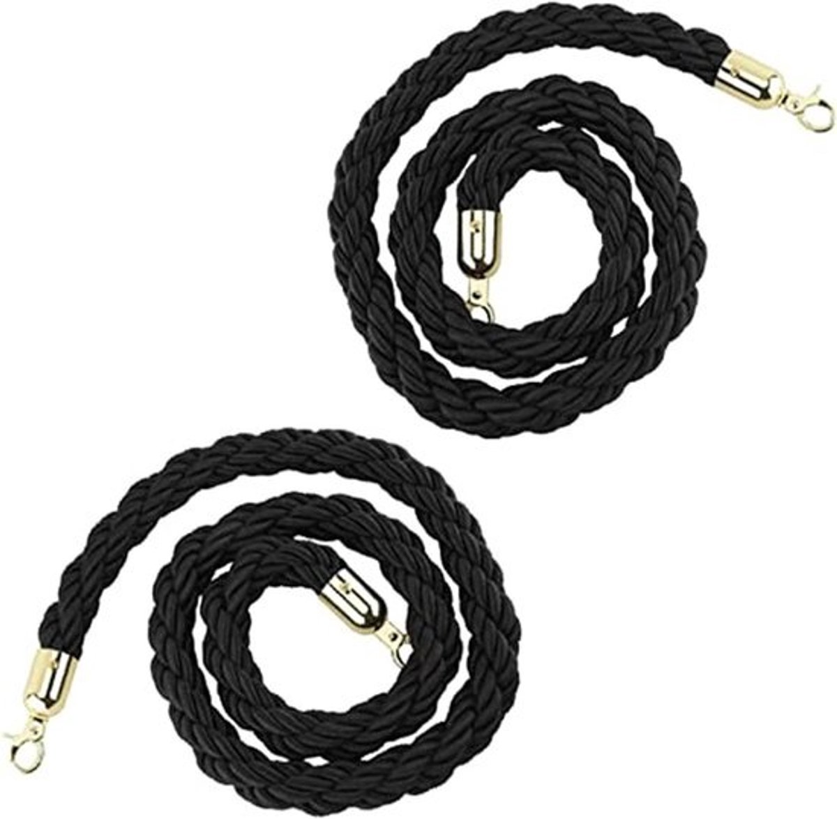 Wachtrij Barrière Touwen - Mensenmassa Controle - Evenementen Organiseren - Gevlochten Nylon Hennep - 32 mm Diameter - Zwart