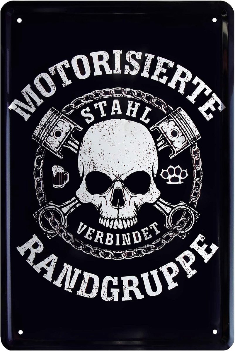 randgroep - staal verbindt biker 20x30 cm spreuk metalen bord 495