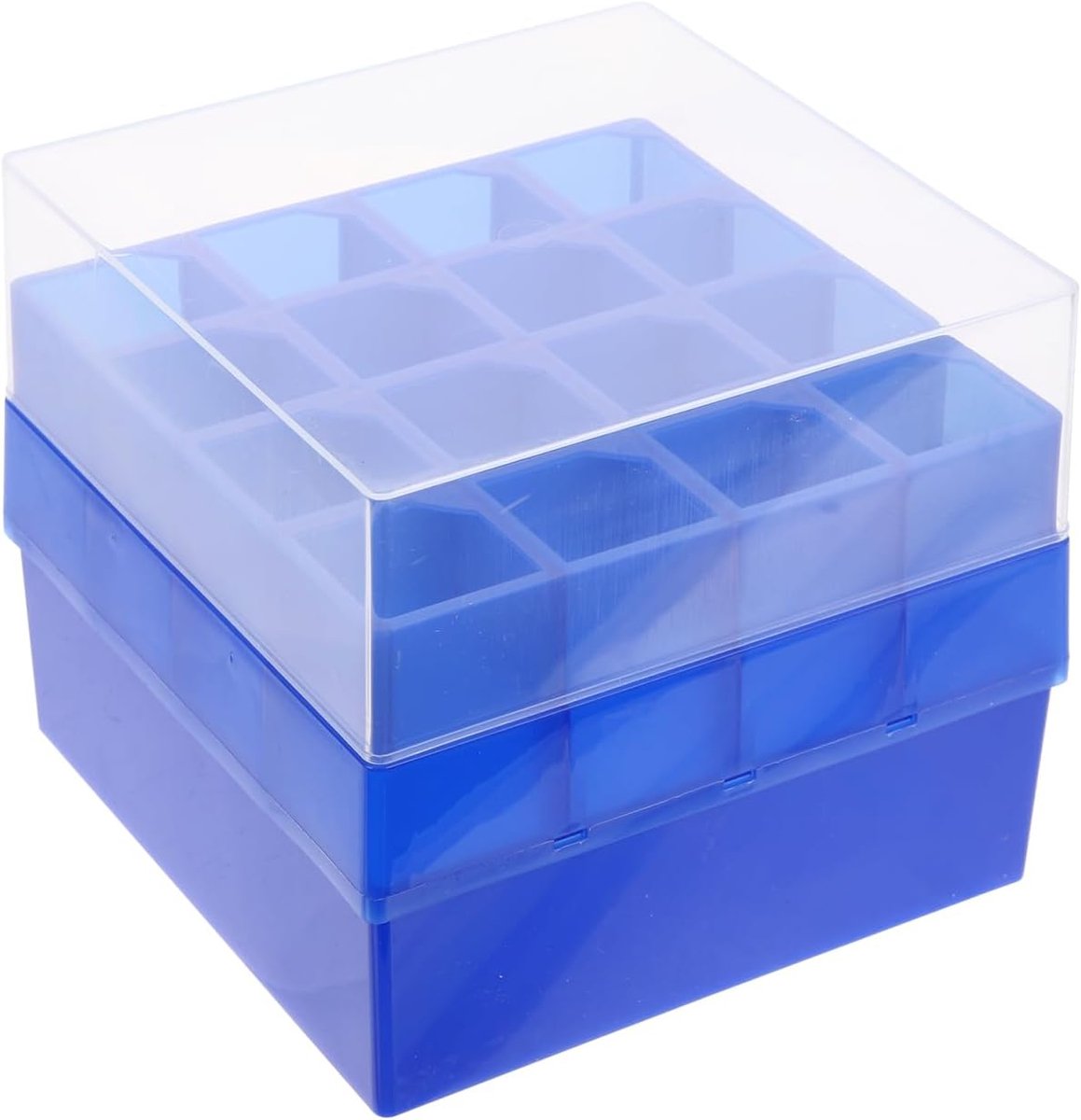 Vriescontainer kunststof centrifugebuishouder 50 ml 16 vakken met deksel laboratorium vriezer opbergdoos voor reageerbuishouder