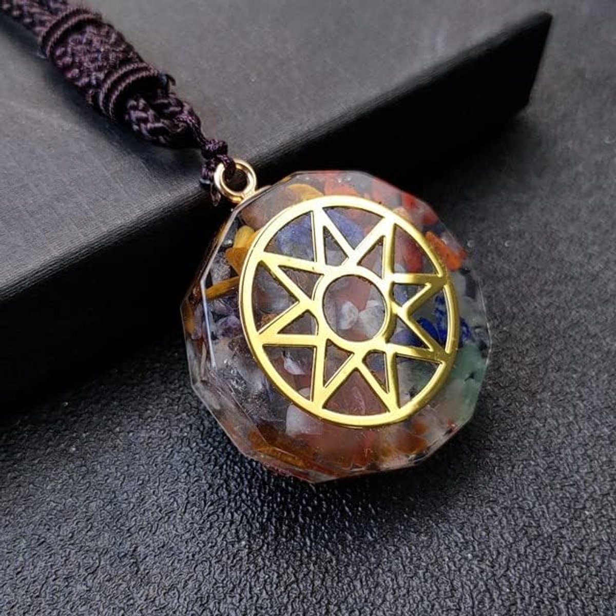 Metatron Kubus Om Ketting, Chakra Kristalsteen Voor Genezende Yoga Bemiddeling, Emf Bescherming Zon