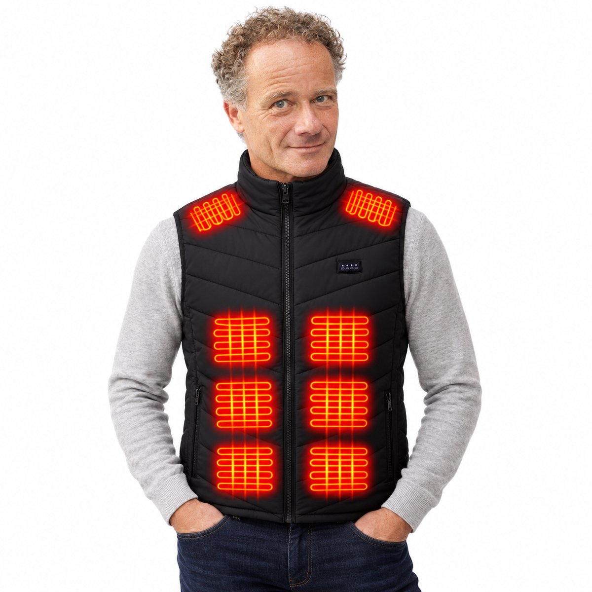 Currero Verwarmde Bodywarmer Heren Heated Vest Elektrische Bodywarmer Oplaadbaar Voor Mannen Zwart