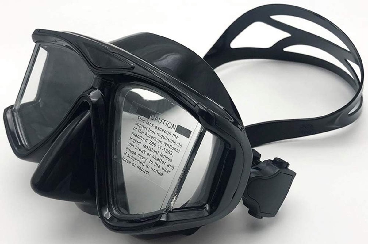 Duikmasker met dioptrie, lenzen van hars, OWN4B duikmasker voor volwassenen en kinderen met bijziendheid (zwart, -1,5)
