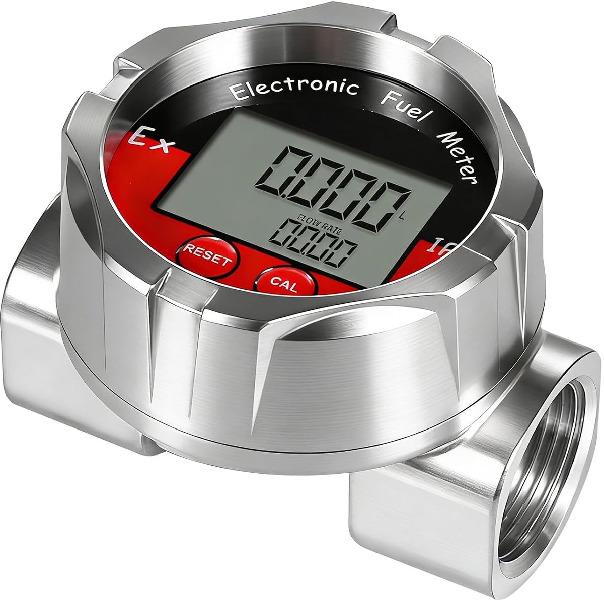 1 inch debietmeter, elektronische turbine-debietmeter met lcd-display, turbineteller voor vloeibaar water, benzine, kerosine, olie