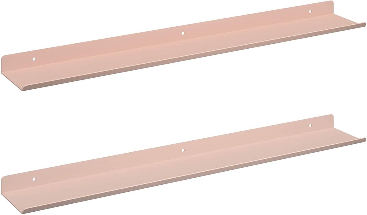 Wandplank, rechthoekig, koudgewalst staal, 2 stuks