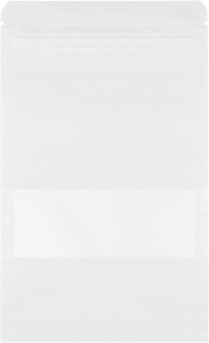 Goods 50x Wit Zip-Lock Stand-Up Tassen Tassen met Matte Venster (120x200mm)