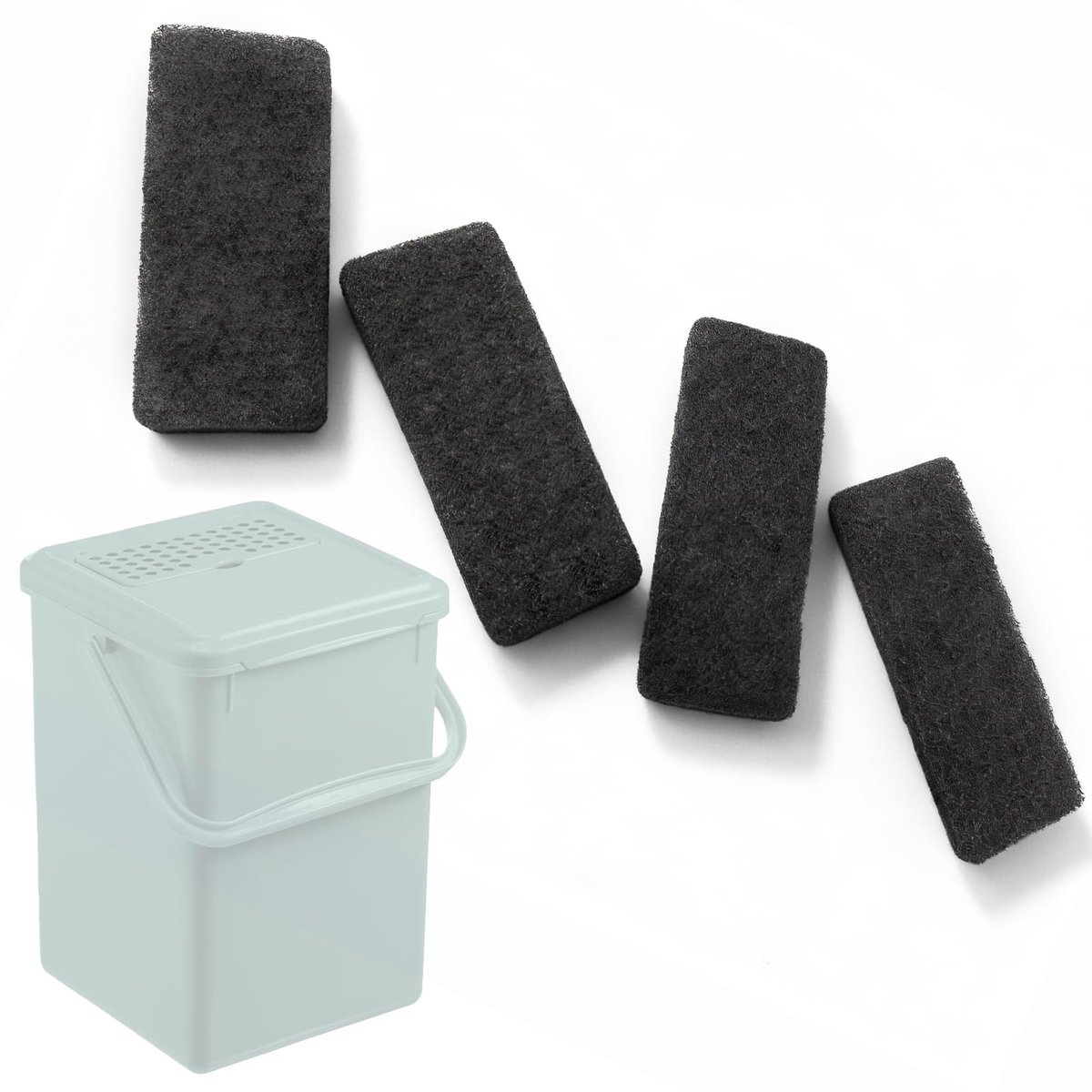 Actieve Koolfilter - Vervangingsfilter voor 9L Compostemmer - Keuken - 4 stuks