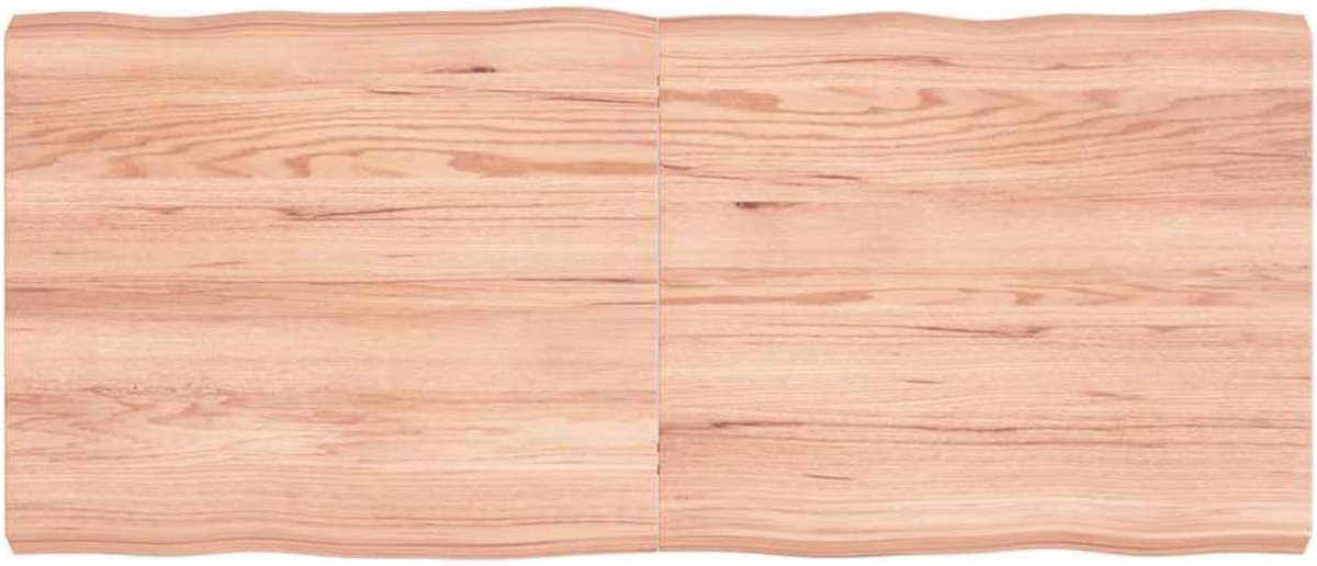 Eettafelblad, vervangingsplaat voor tafel, houten tafelblad, geschikt voor restaurant, hotel, café, eetkamer, 140 x 60 x (2-6) cm, massief hout, behandeld boomrand