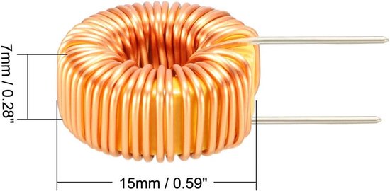 Inductiespoel met magnetische werveldraad, één laag, wondwind, 100 uh, 20 A, 10Pcs 100uH 6A — afbeelding 3