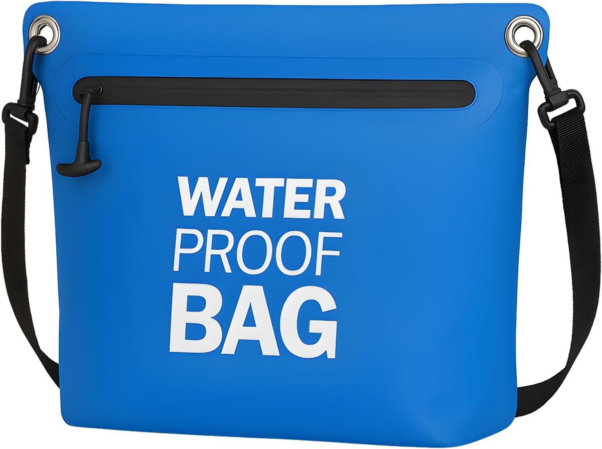 Tas, lichte Dry Bag waterdichte zak voor outdoor, camping, wandelen, strand, kajakken, zwemmen, blauw, 6 Liter