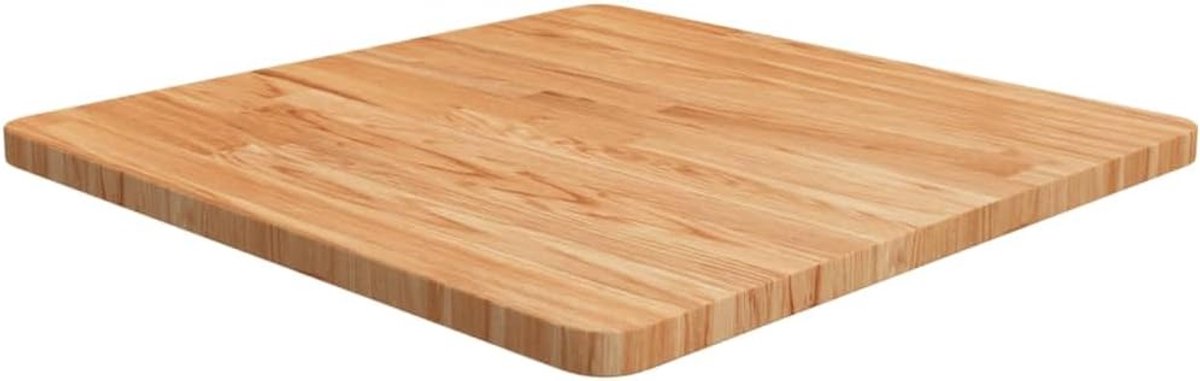 Vervangingsplaat voor tafel, houten tafelblad, eettafelblad, vervangend tafelblad, geschikt voor eetkamer, restaurant, café, hotel, vierkant, lichtbruin, 60 x 60 x 2,5 cm, behandeld