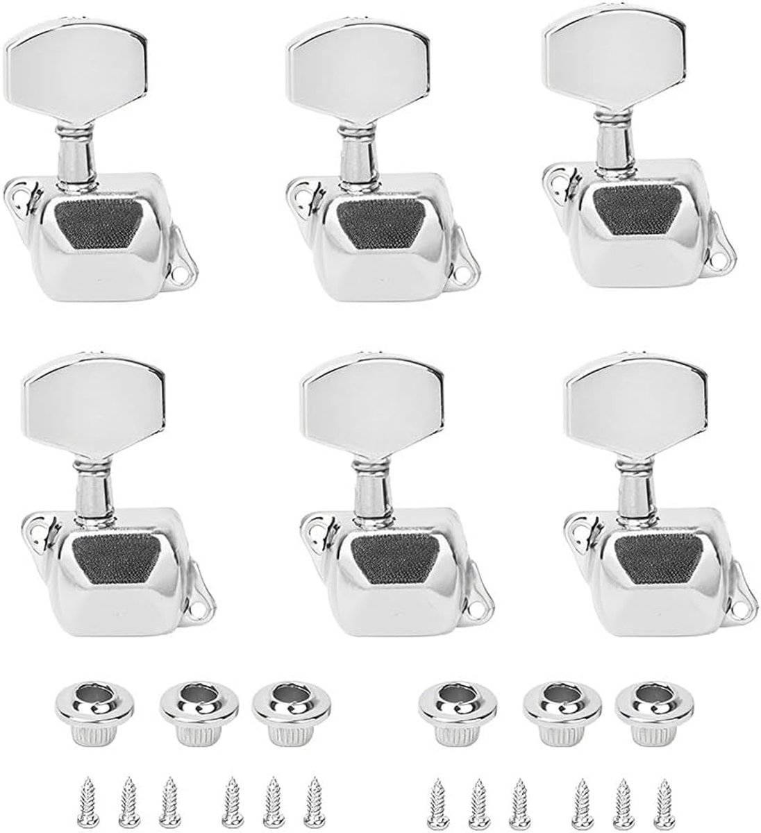 6 stuks tuning-koppen voor gitaar, L3 + R3 halfgesloten, elektrisch/akoestisch, tunermachines voor elektrische en akoestische gitaren