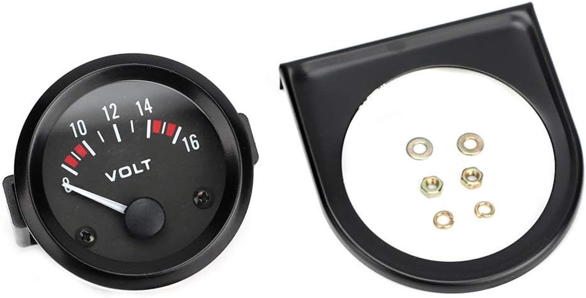 Auto Voltmeter, 12V 52mm/2in Universele Voltmeter Voltage Meter Meter 8-16V BX100007