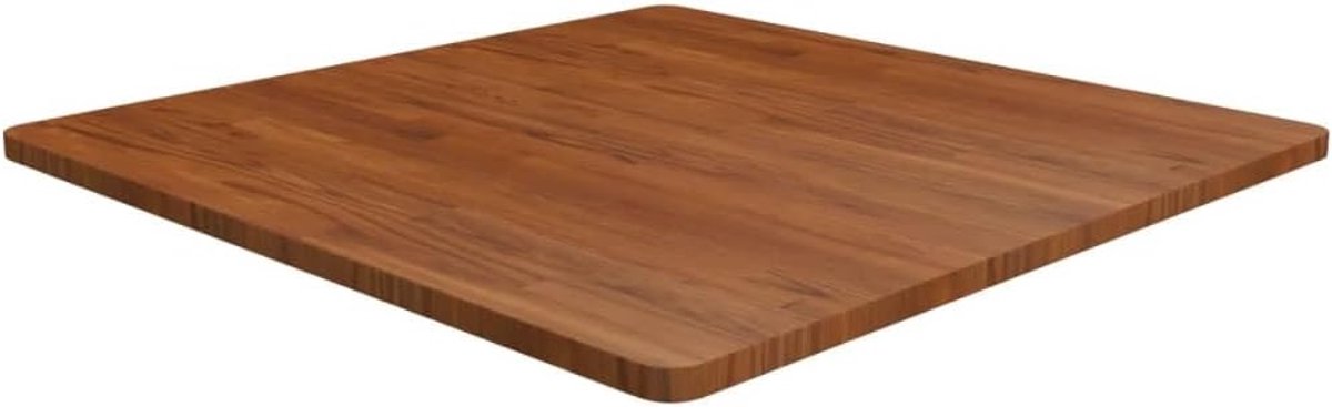 Eettafelblad, vervangingsplaat voor tafel, vervangend tafelblad, houten tafelblad, geschikt voor café, restaurant, eetkamer, hotel, vierkant, donkerbruin, 90 x 90 x 2,5 cm, eiken