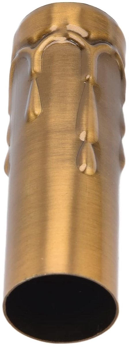 10 Stuks Kaars Drip Sleeves Kroonluchter Verlichtingsarmatuur Socket Kaars Socket Covers Verlichtingsonderdelen Ijzeren Lampbuis voor Kroonluchter Wandlamp Hanglamp (Gold Bronze)