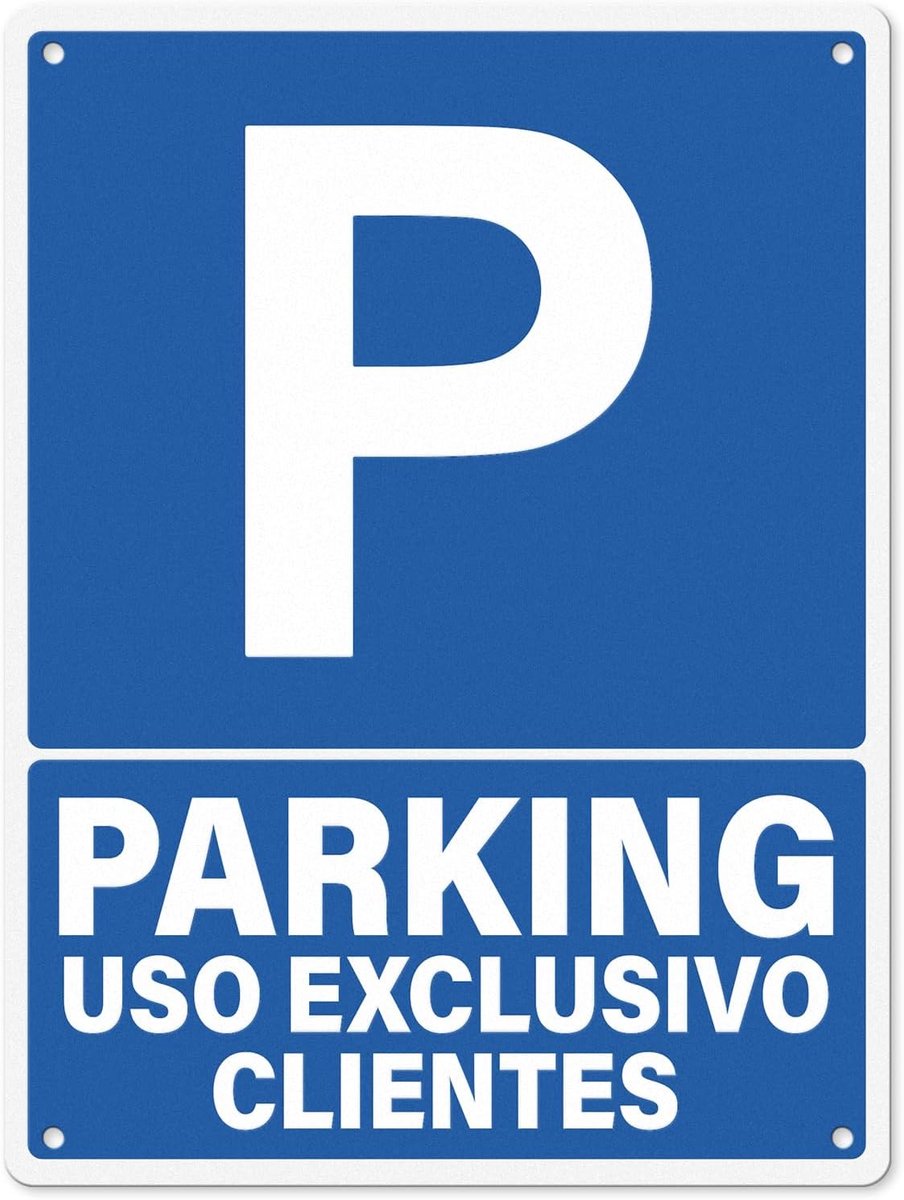 Parkeerplaatbord voor exclusief gebruik, zelfklevend, 30 x 40 cm, parkeerplaatje, materiaal aluminium