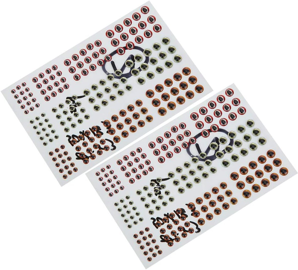 2 vellen Driedimensionale kunstmatige simulatie Vissen Lokken Aas 3D Visogen Set DIY Sticker Ander visgereedschap en toebehoren