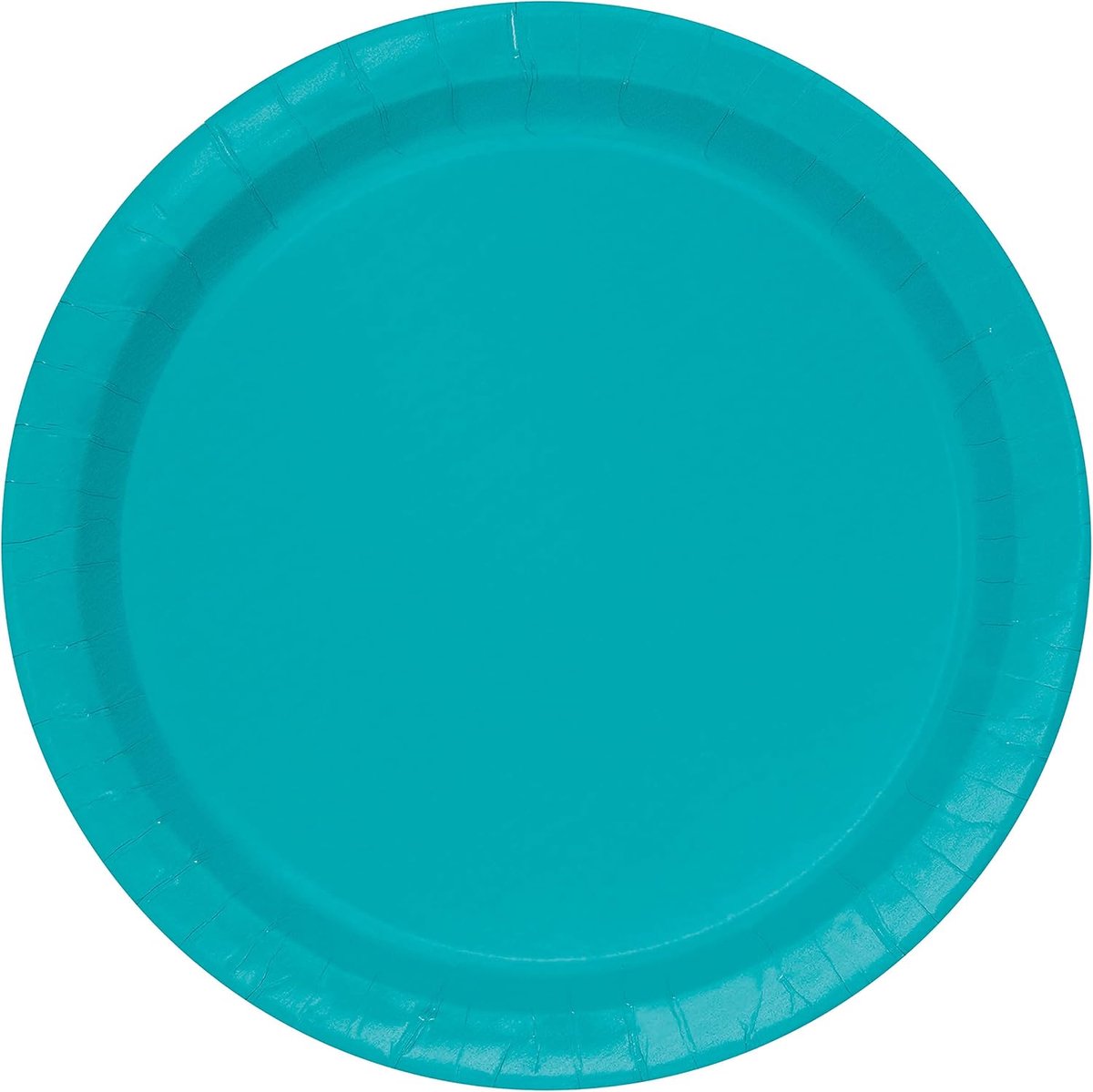 Milieuvriendelijke kartonnen borden 23 cm blauwgroen kleurverpakking met 16 stuks, teal