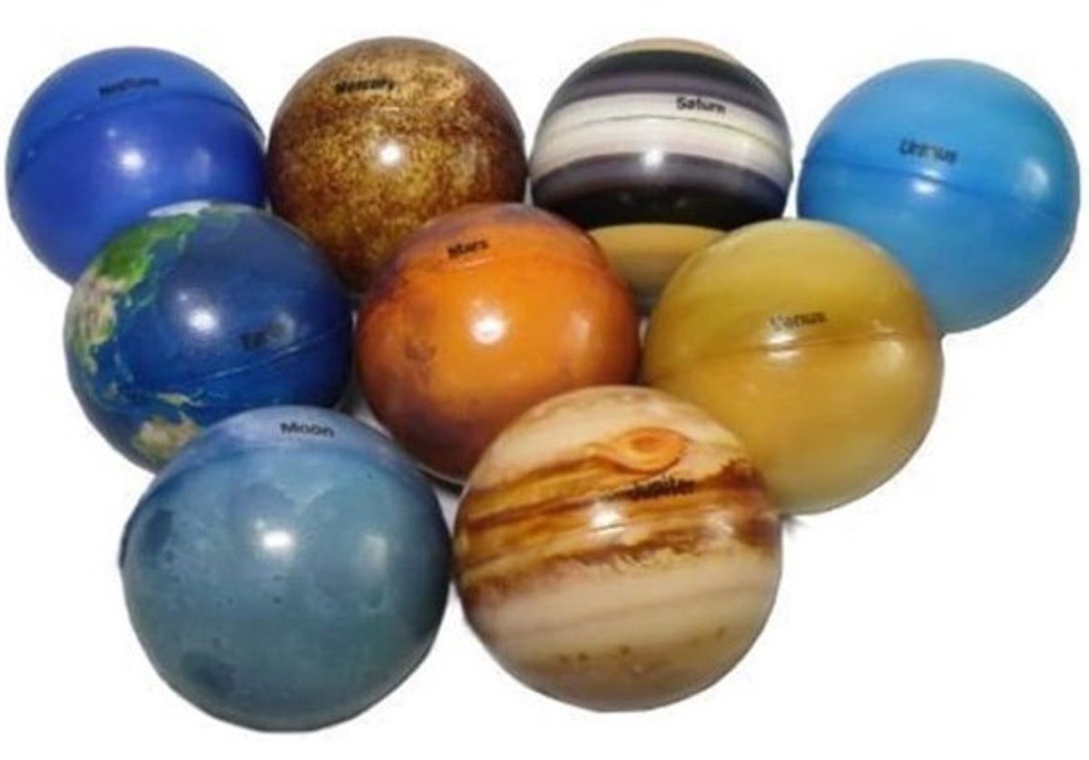 Zonnestelsel Stressballen - Planeet Ballen - Stress Verminderen - Educatief Speelgoed - 9 Stuks - Multicolor