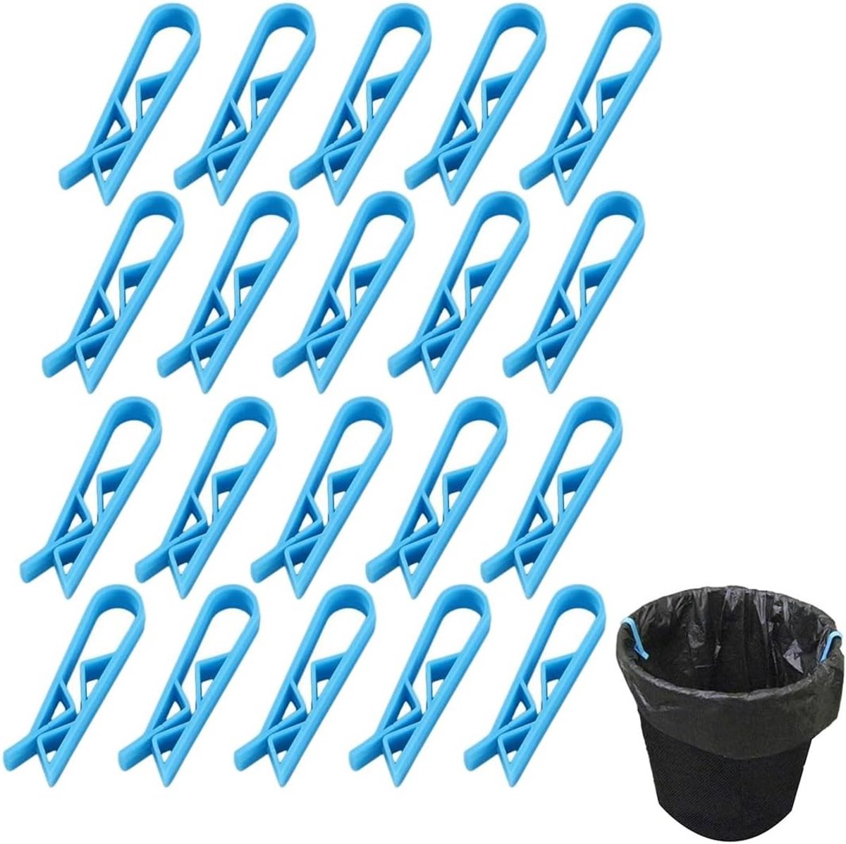 Stabiele Plastic Klemmen voor Keukenafvalzakken - Set van 20, Ideaal voor Organisatie en Afvalbeheer