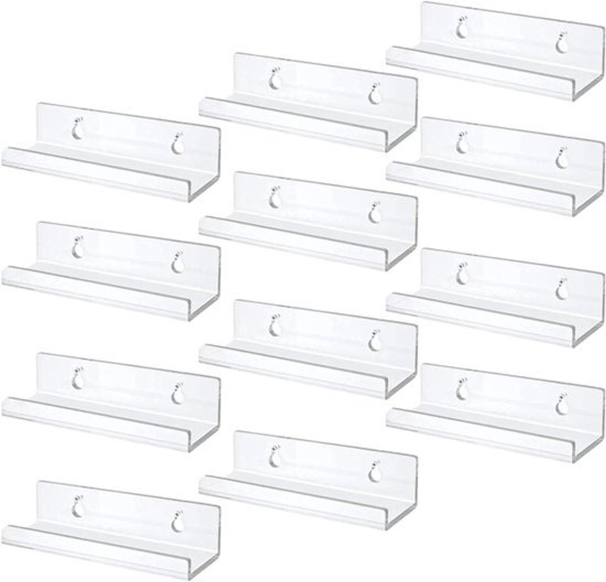 Vinyl Platenhouder - Wandrek Vinyl - Muziek Presenteren - Transparant Acryl - 6/12 stuks - Transparant