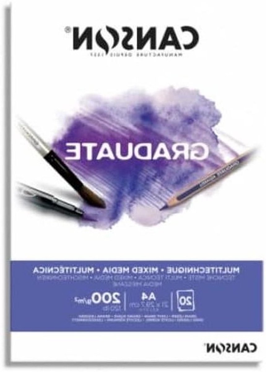 Gemengde Media Blok - Tekenen Schilderen - Creatief Bezig - 200 g/m² Papier - A4 Formaat - Wit