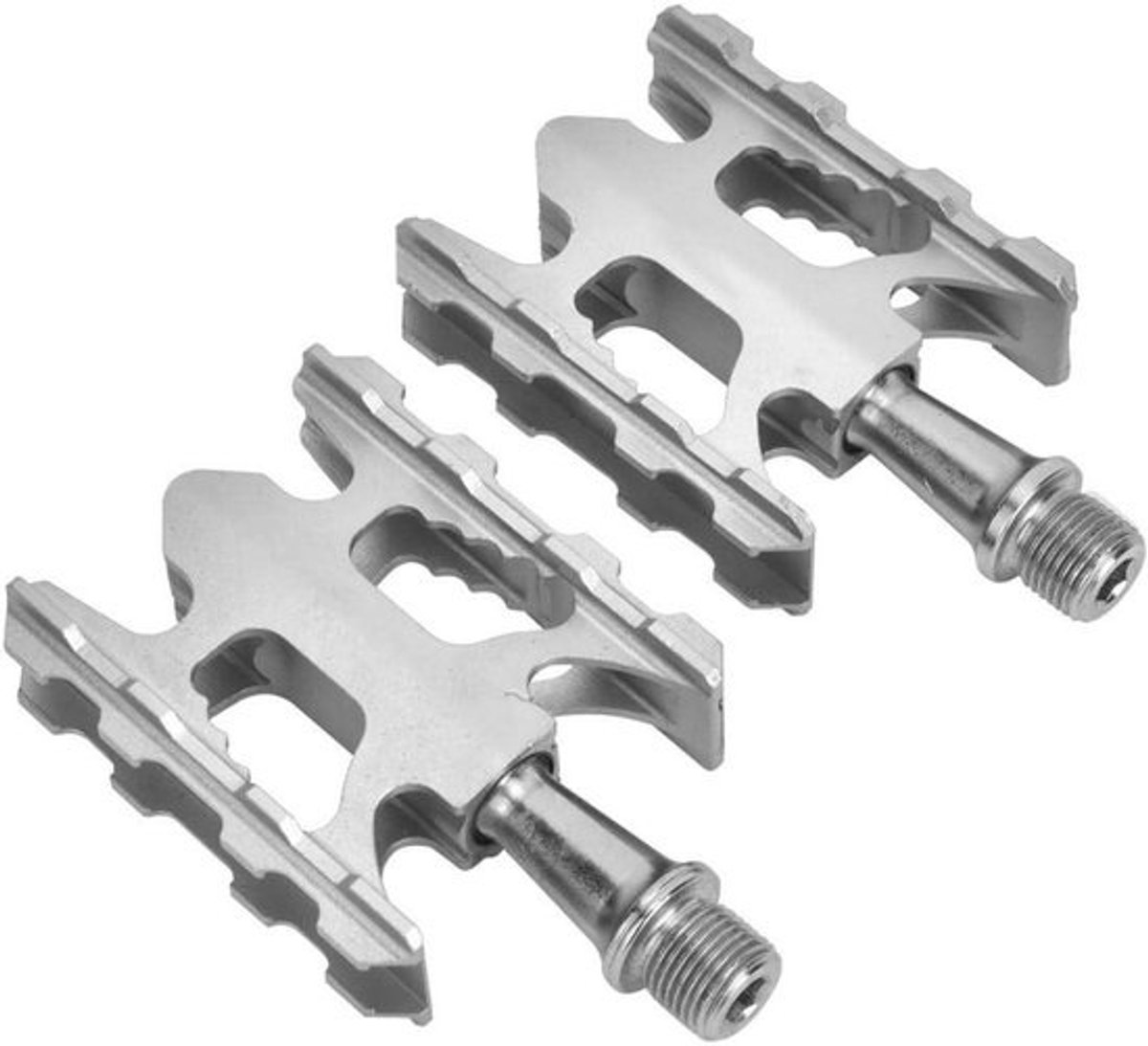 Fietspedalen Set - Aluminium Pedalen - Fietsen Onderdelen - Anti-slip Grip - 9/16 Zoll - Zilver