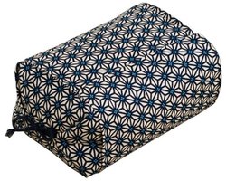 EMOOR Boekweit Hoogte Verstelbaar Kussen Maat 25 x 18 x 8-18 cm Gemaakt in Japan (Blauw) (japan import)