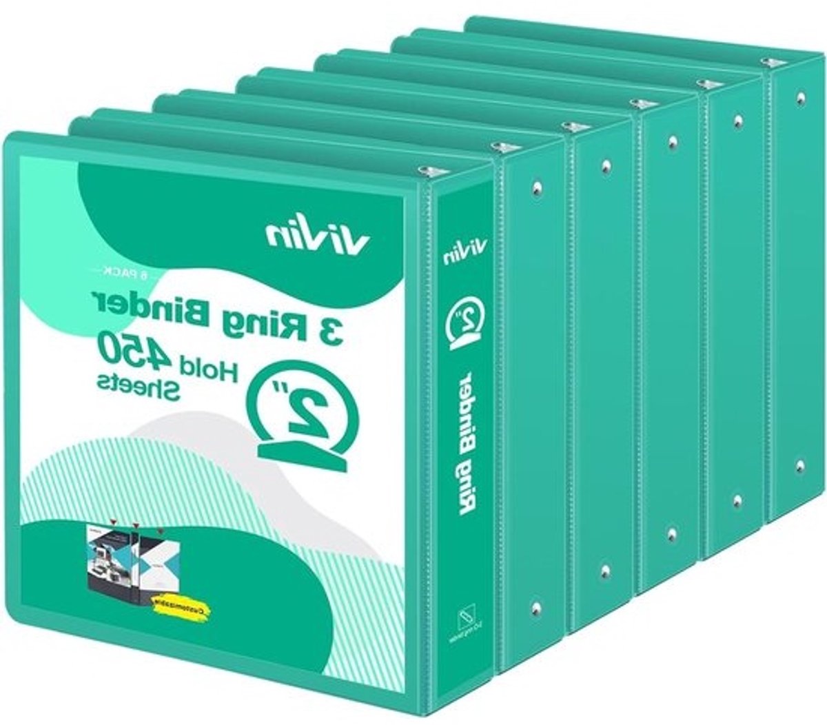 Ringband Mappen - Archief Mappen - Documenten Organiseren - PVC-vrij Materiaal - 6 Stuks - Zeegroen