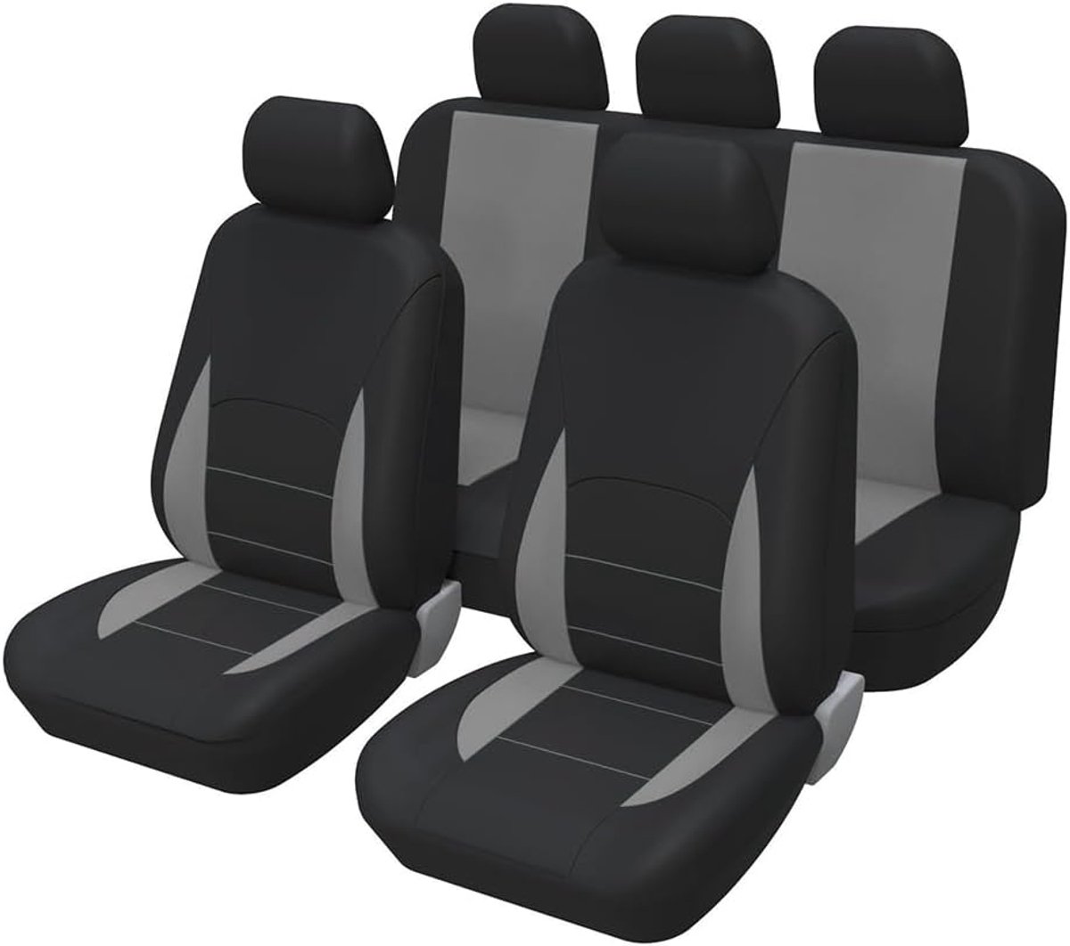 5 stuks universele pasvorm volledige set autostoelbeschermers, airbag compatibel all-inclusive anti-zweet antislip autostoelhoes, auto-interieurhoezen gemaakt om te passen op de meeste