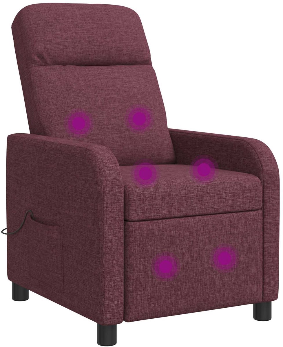 vidaXL Massage - Relaxstoel - Paars - Stof