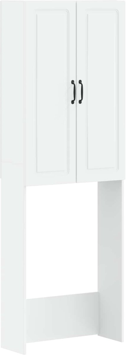 vidaXL - Toiletkast - UTRECHT - Wit - 66 - x - 25,5 - x - 190 - cm - Bewerkt - hout