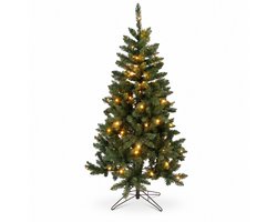 Buxibo Groene PVC 180cm Kerstboom met Verlichting - 150 LED-lichten en 8 lichteffecten - Metalen Standaard - 700 Takken - 180cm