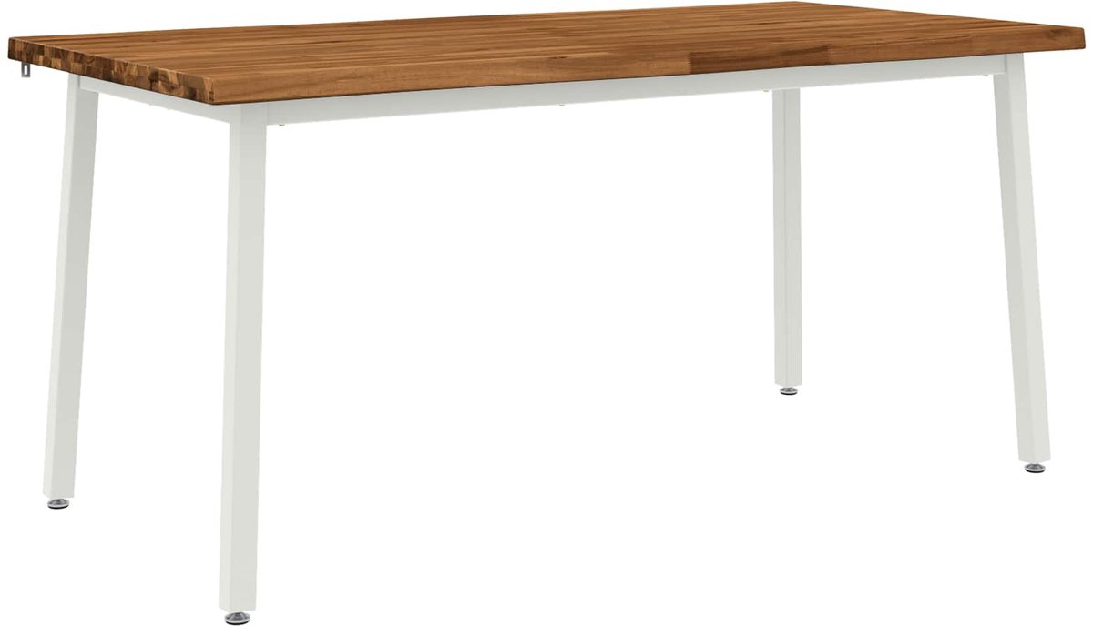 vidaXL Eettafel - met - levendige - rand - 160 - x - 70 - x - 75 - cm Naturel