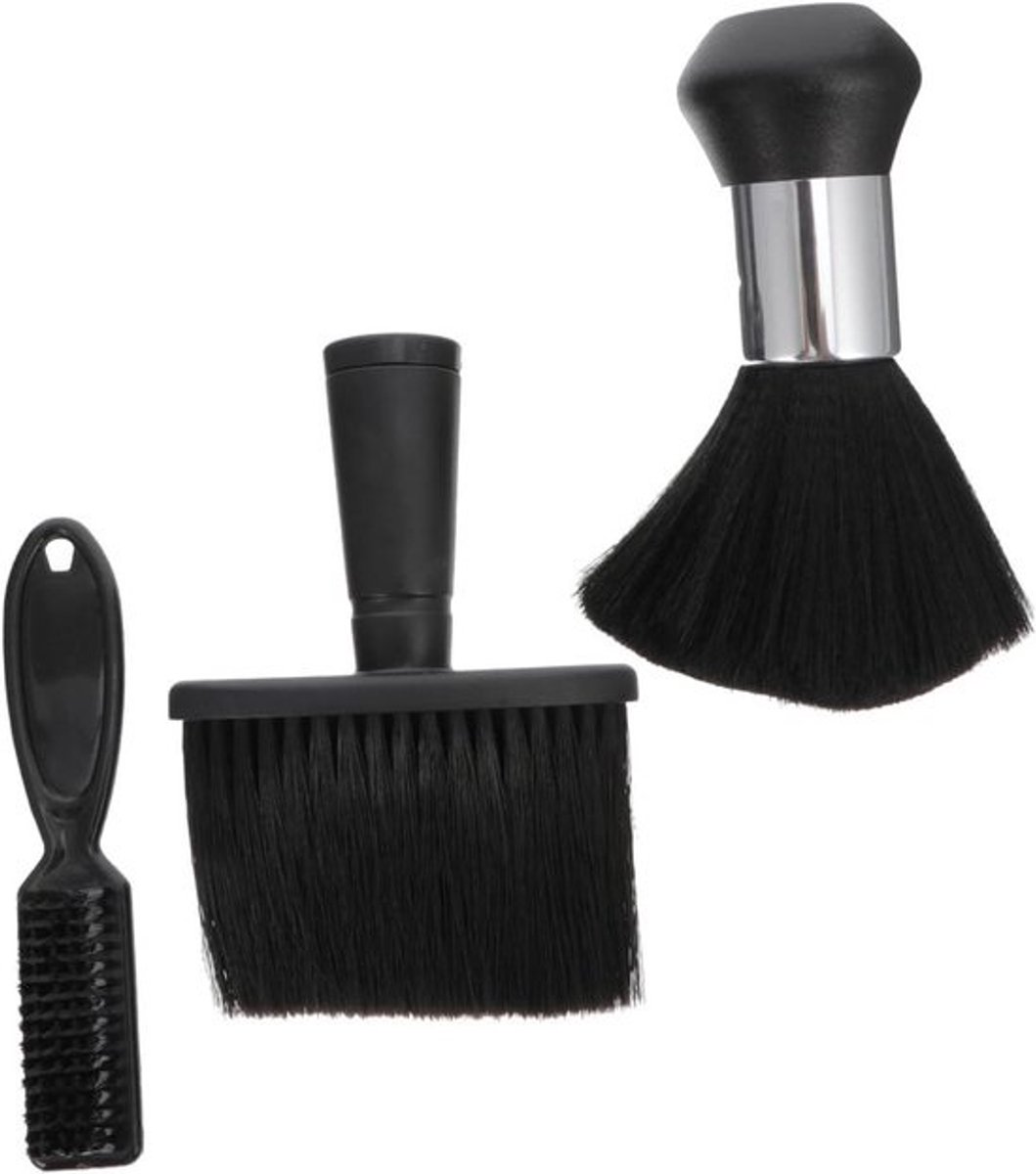 minkissy 3Pcs Broken Hair Brush Beard Set For Men Brush Cleaner Tool Hair Styling Tools Hair Barber Brush Barber Brush Hair Sweeping Brush Hairdressing Neck Duster Hairdressing
