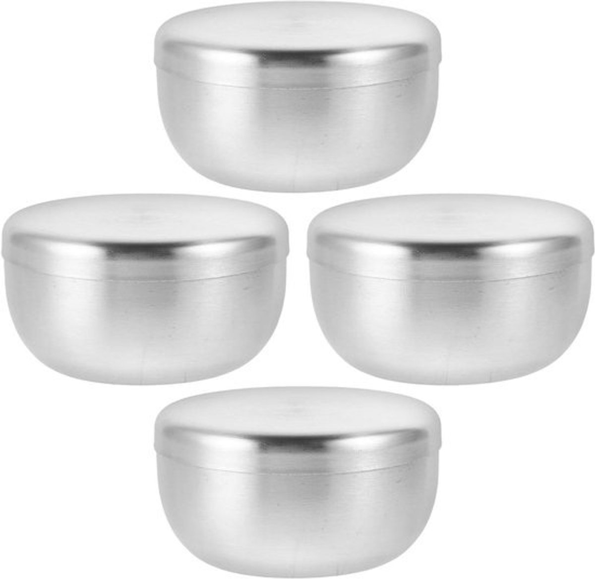 Scheerkommen Set - Roestvrij Staal - Rijk Schuim Maken - Eenvoudig Schoon - 4 Stuks - Zilver