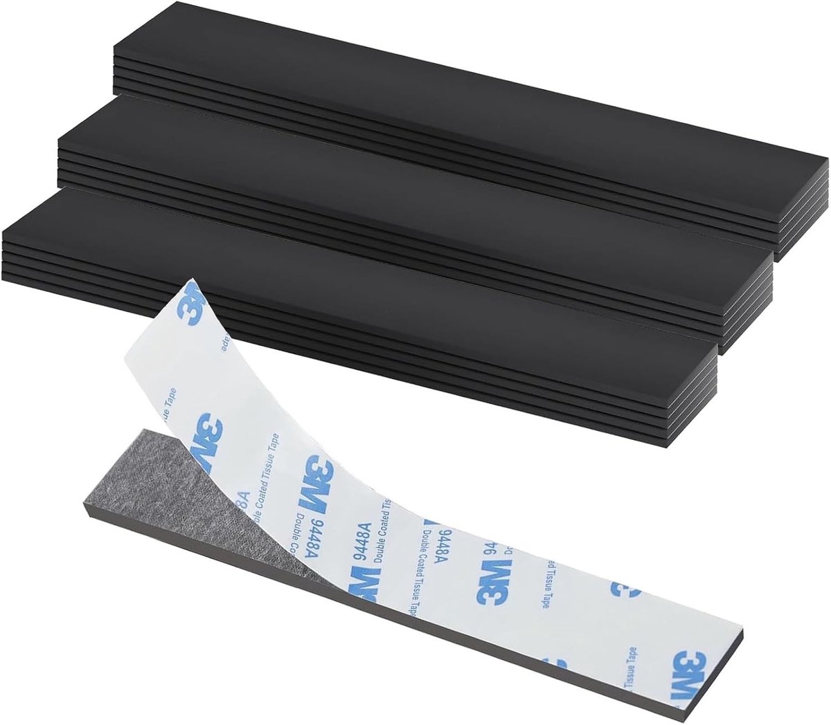 Zelfklevende Magnetische Strip 2 mm - Sterke Magnetische Film, Afbreekbaar in Maat, 15 Stuks voor DIY en Vliegenraam Bevestiging met 3M Achterkant