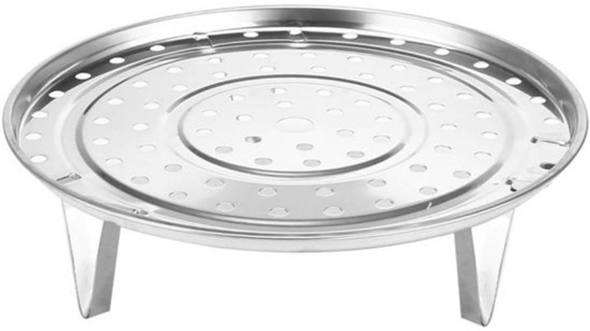 RVS Stoomrek 20cm met Verwijderbare Poten voor Stoompan en Instant Pot