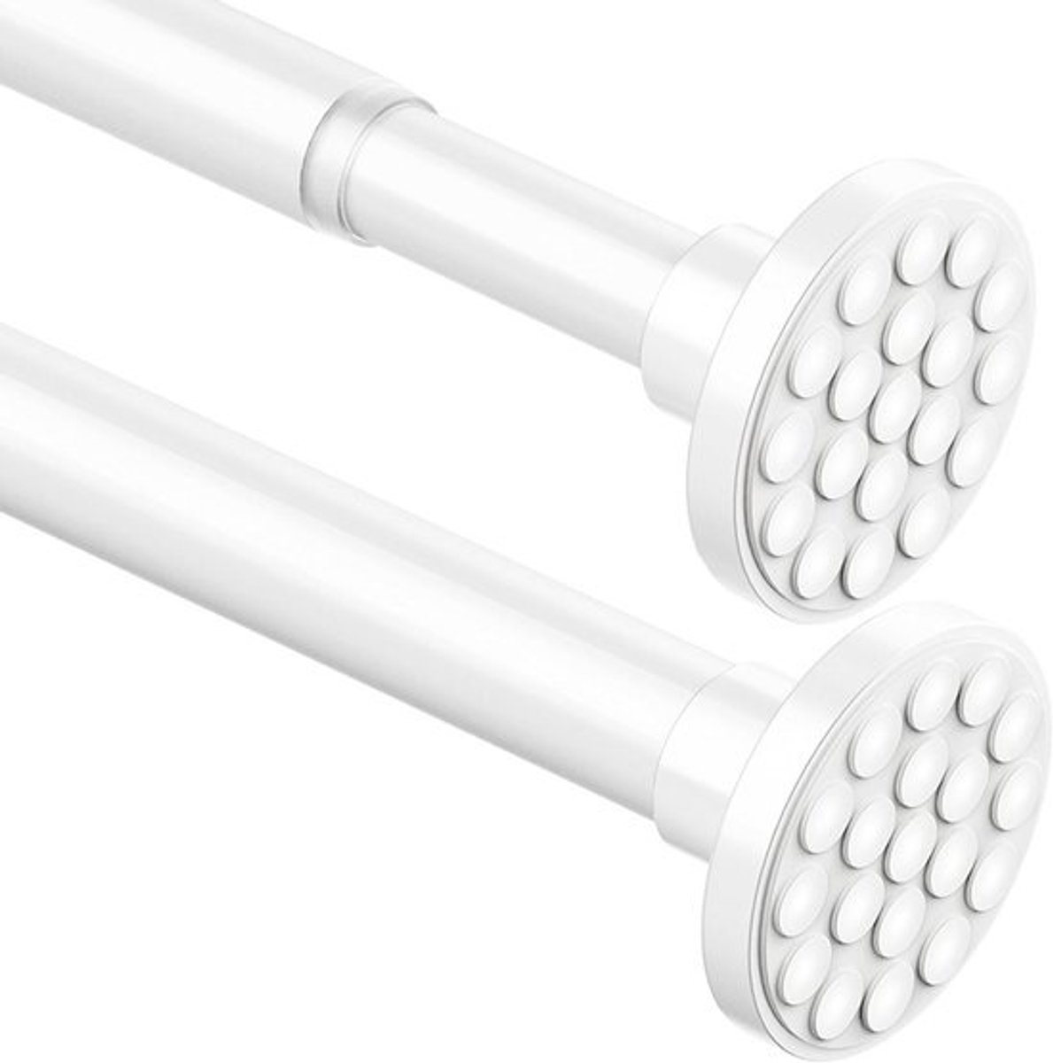 Uitschuifbare Gordijnroede - Telescopische Kledingstang voor Badkamer en Slaapkamer - Extra Lang 85-155 cm - Wit