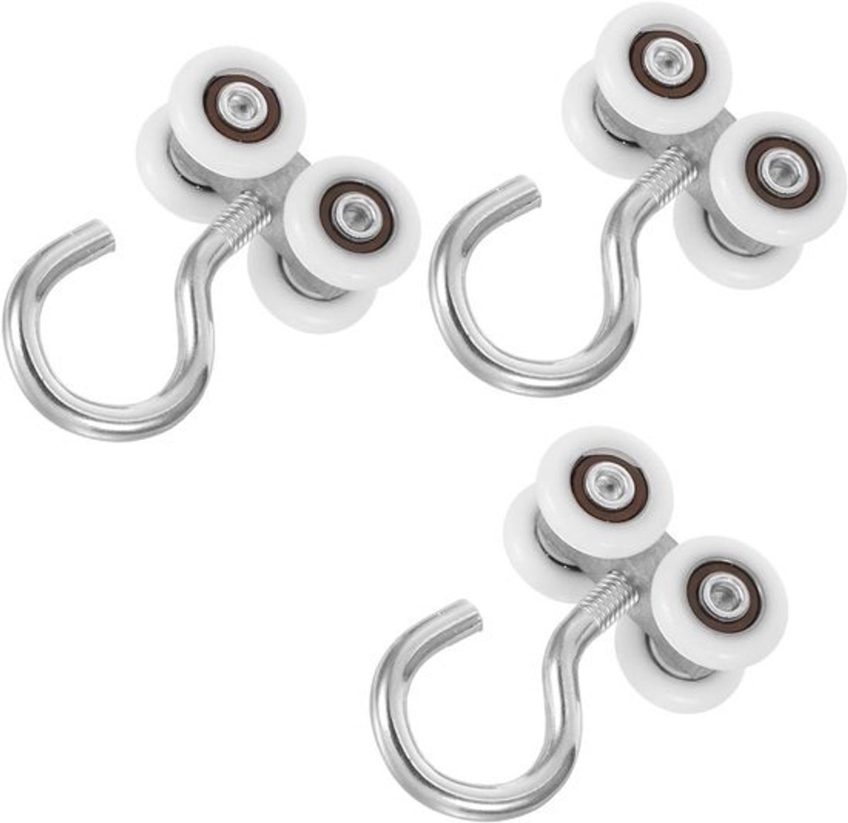 Gordijnhaken - Katrol haken - Gordijnen Ophangen - Slijtvast Metaal - 3 Stuks - Zilver