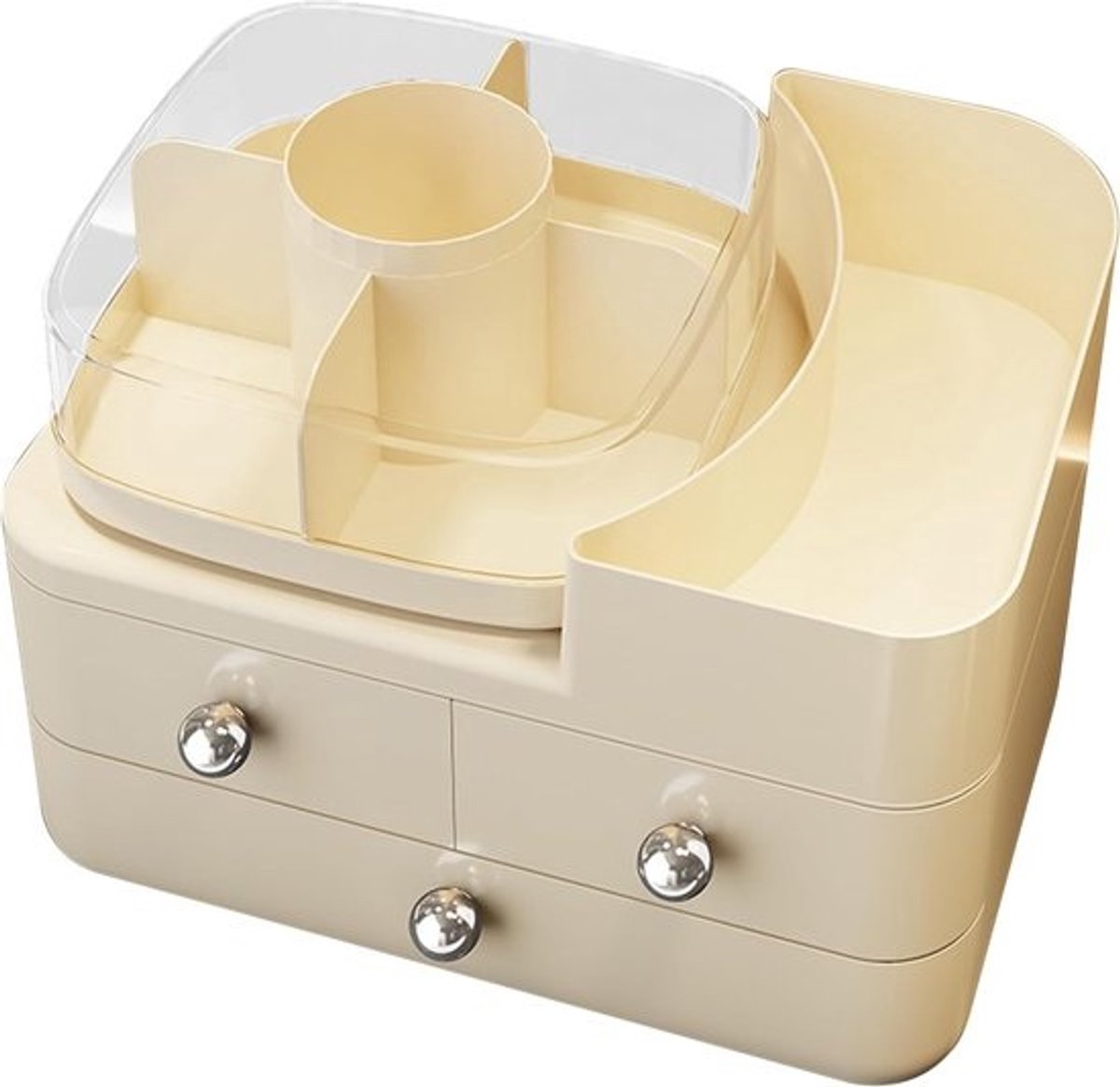 Make-up Box Organizer - Cosmetica Opslag - Schoonheid Producten Opbergen - Verstelbare Vakken - 25.5D x 23B x 25.5H cm