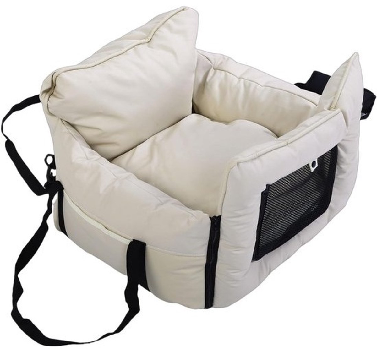 Honden Autostoel - Reismand Hond - Veilig Reizen - Ademend Gaasvenster - 63 x 47 x 30 cm - Zwart
