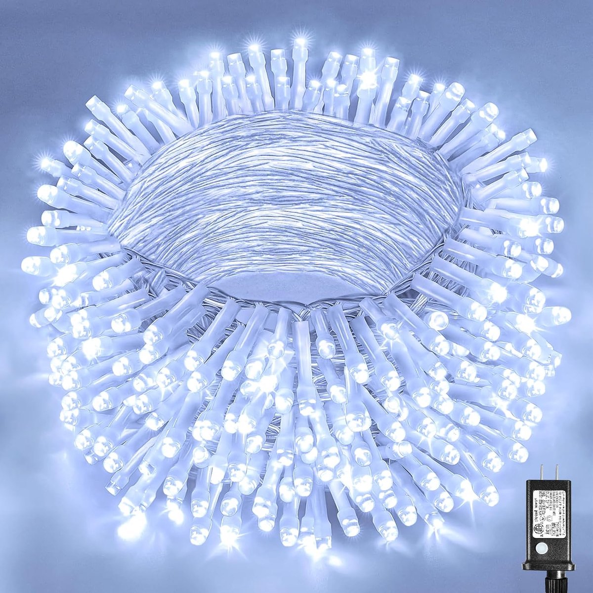 LED Lichtsnoer voor Binnen en Buiten - 20m met 200 LED's - 8 Lichtstanden - IP55 Waterdicht - Voor Kerst, Halloween en Feesten- Wit - 1 stuk