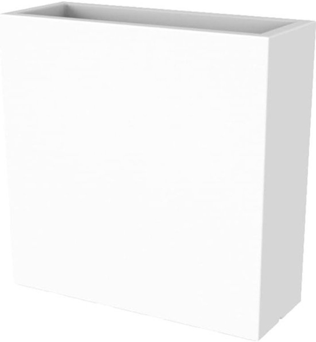 Bloempot Rechthoekig - Plantenbak Hoog - Terras Decoratie - Zeer Robuust Polyethyleen - 80 cm - Wit